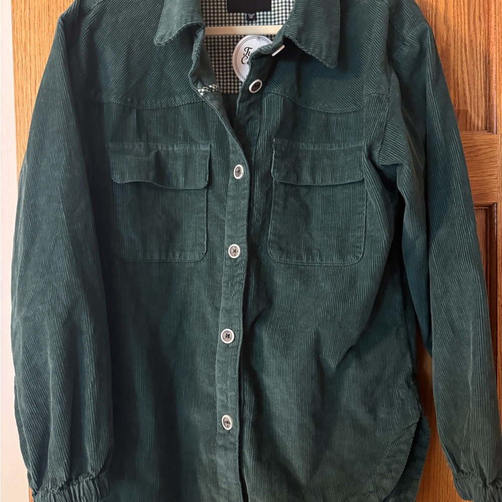 Velvet Heart Dark Green Corduroy Shacket